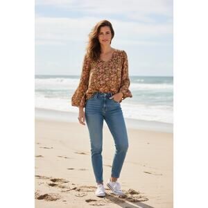 Jessica Simpson Boho Cottagecore Blouse Women Large Whimsical Indie Femme